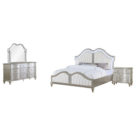 Queen Bed 4 Pc Set - Evangeline 4-piece Queen Bedroom Set Silver Oak