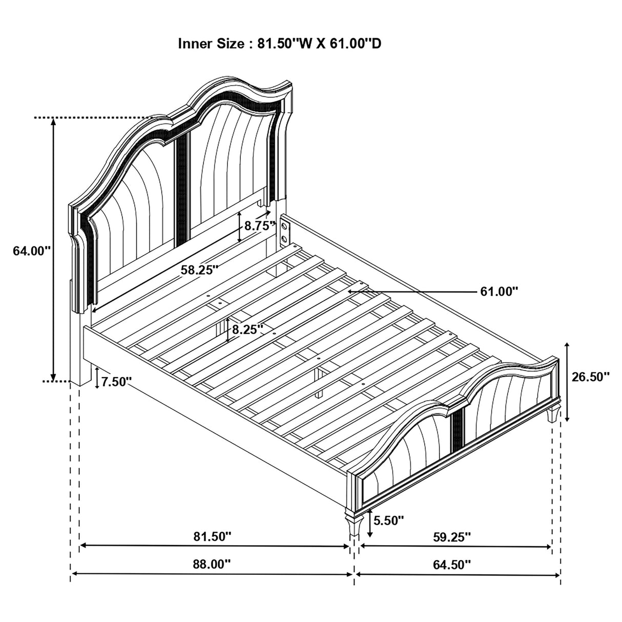 Queen Bed 4 Pc Set - Evangeline 4-piece Queen Bedroom Set Silver Oak