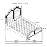 Queen Bed - Evangeline Wood Queen LED Panel Bed Silver Oak