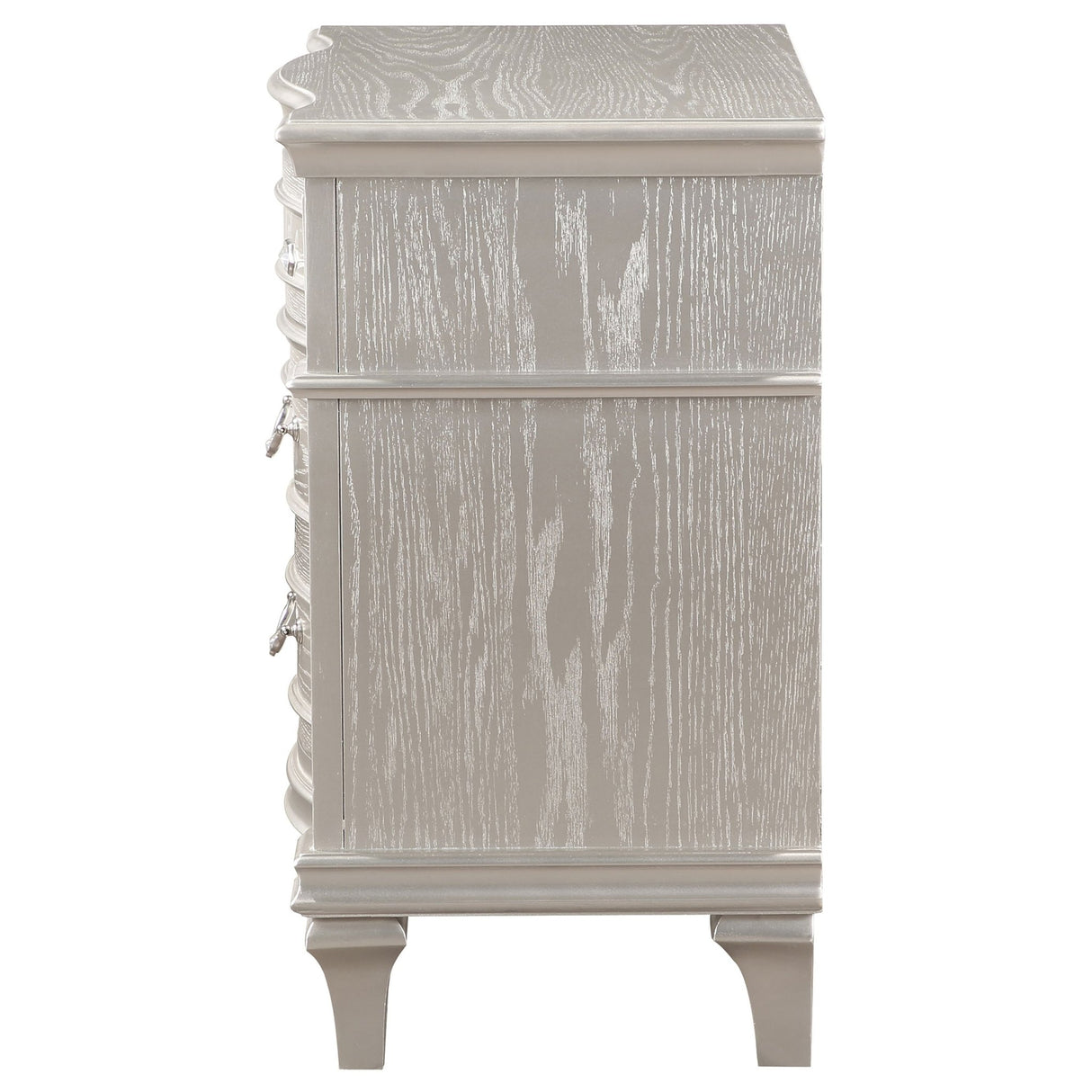 Nightstand - Evangeline 3-drawer Nightstand Silver Oak