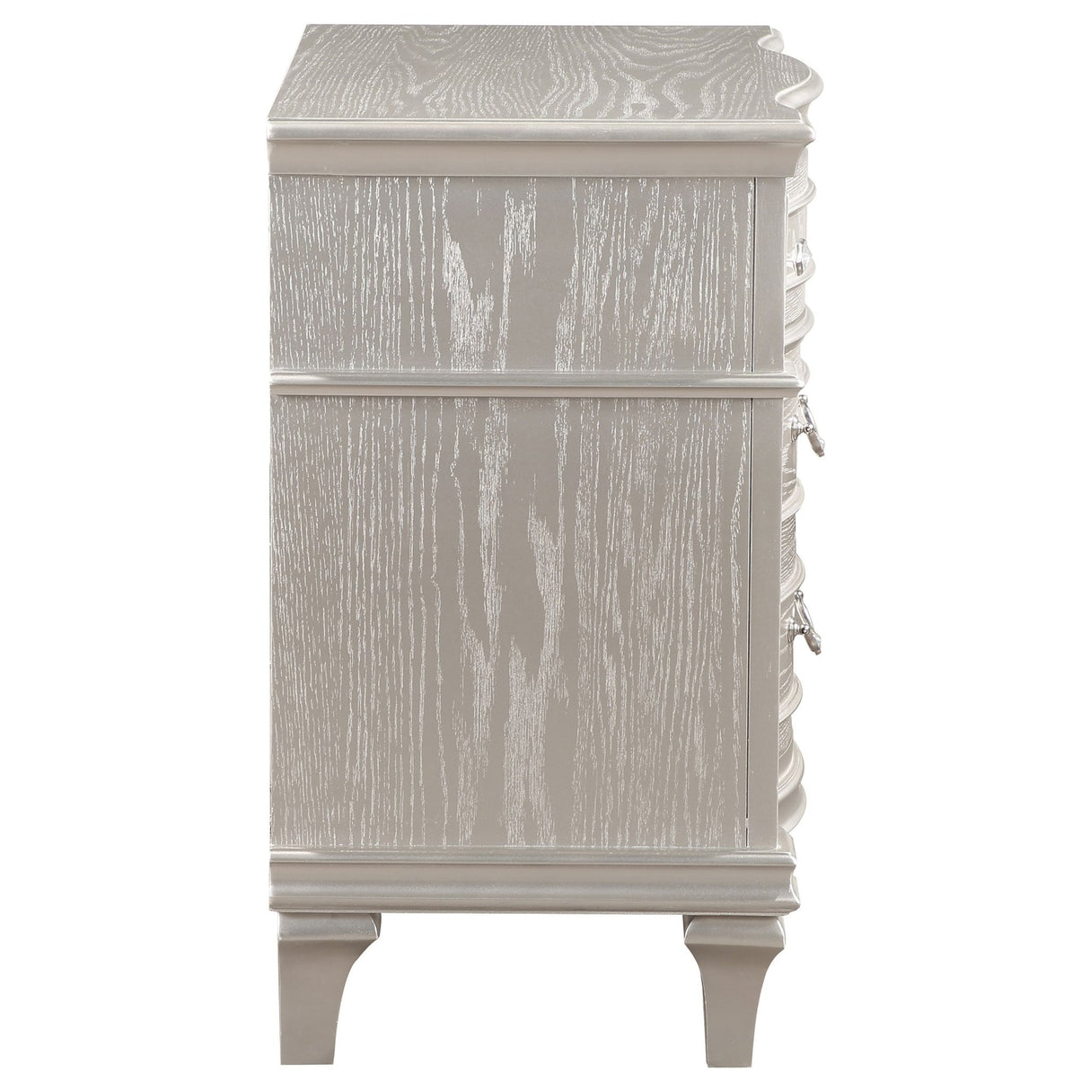 Nightstand - Evangeline 3-drawer Nightstand Silver Oak