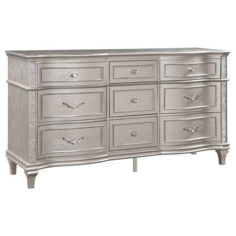 Dresser - Evangeline 9-drawer Dresser Silver Oak