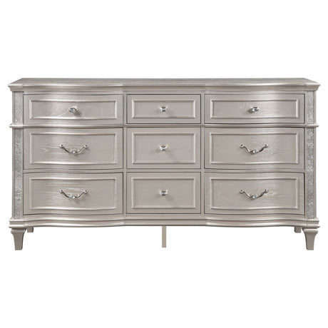 Dresser - Evangeline 9-drawer Dresser Silver Oak