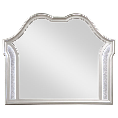 Dresser Mirror - Evangeline Camel Top Dresser Mirror Silver Oak