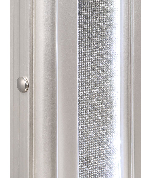 Dresser Mirror - Evangeline Camel Top Dresser Mirror Silver Oak