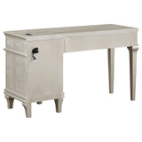 Vanity Set With Stool - Evangeline 3-piece Vanity Table Set with Tri-Fold Mirror and Stool Silver Oak