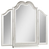 Vanity Set With Stool - Evangeline 3-piece Vanity Table Set with Tri-Fold Mirror and Stool Silver Oak