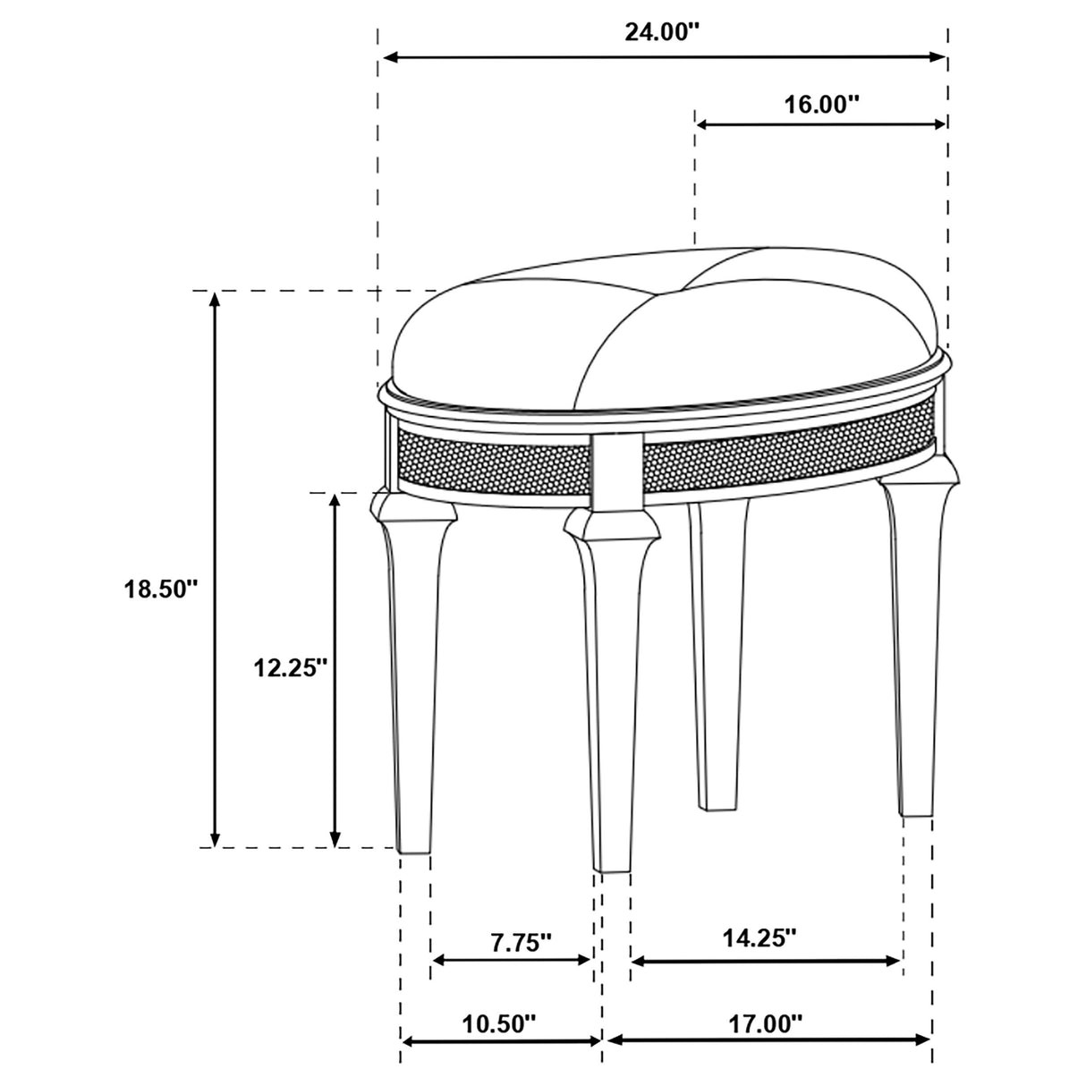 Vanity Set With Stool - Evangeline 3-piece Vanity Table Set with Tri-Fold Mirror and Stool Silver Oak