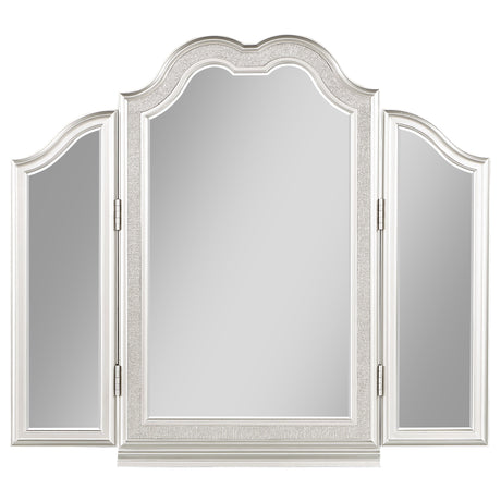 Vanity Mirror - Evangeline Vanity Mirror with Faux Diamond Trim Silver