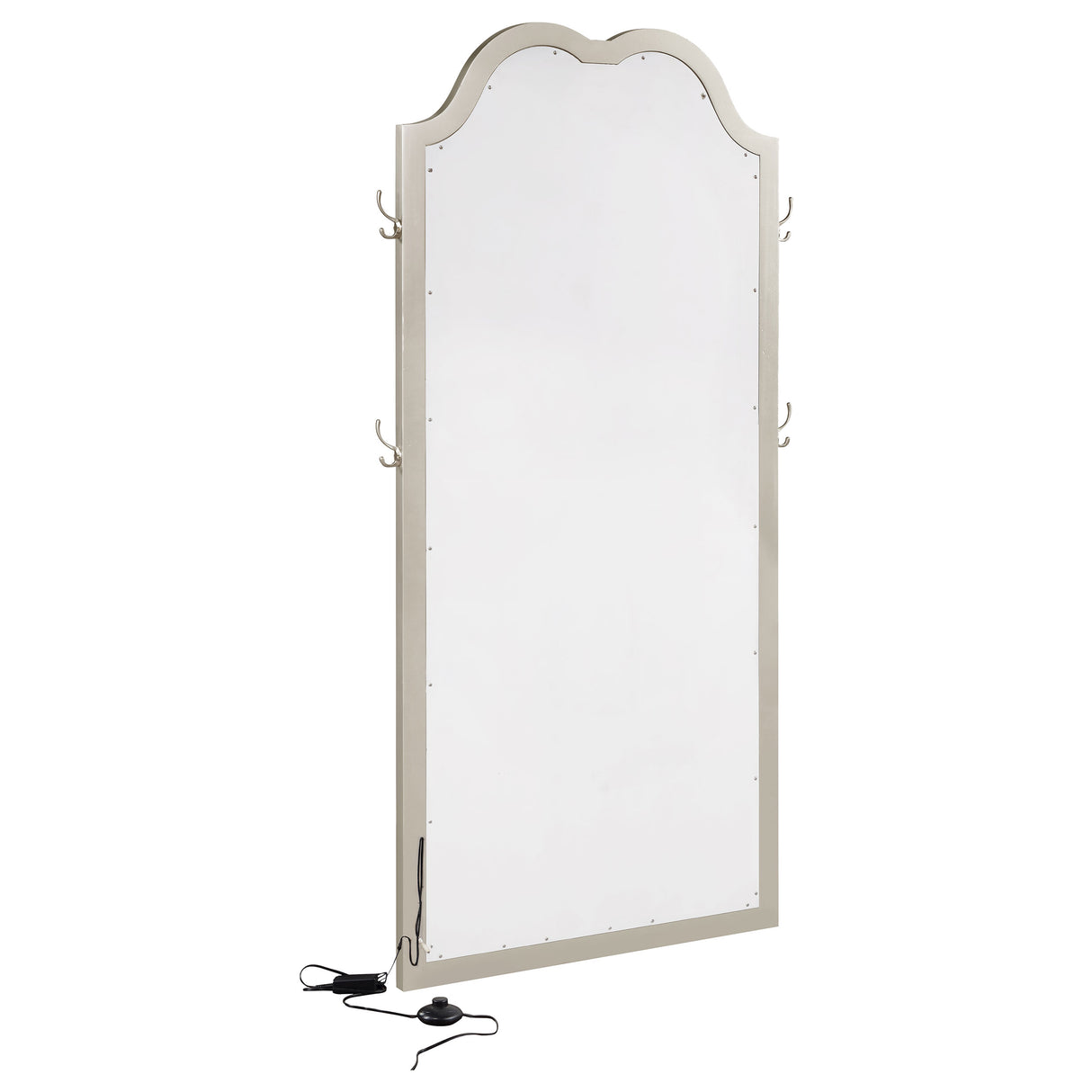 Floor Mirror - Evangeline Full Length LED Floor Mirror Silver Oak