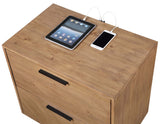 Nightstand - Taylor 2-drawer Rectangular Nightstand with Dual USB Ports Light Honey Brown