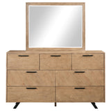 Dresser With Mirror - Taylor 7-drawer Rectangular Dresser with Mirror Light Honey Brown