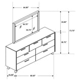 Dresser With Mirror - Taylor 7-drawer Rectangular Dresser with Mirror Light Honey Brown