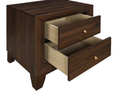 Welsley 2-drawer Nightstand Bedside Table Walnut - Home Elegance USA