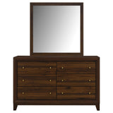 Welsley 6-drawer Dresser and Mirror Walnut - Home Elegance USA