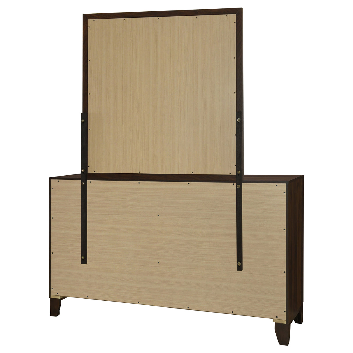 Welsley 6-drawer Dresser and Mirror Walnut - Home Elegance USA