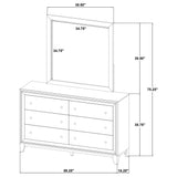 Welsley 6-drawer Dresser and Mirror Walnut - Home Elegance USA
