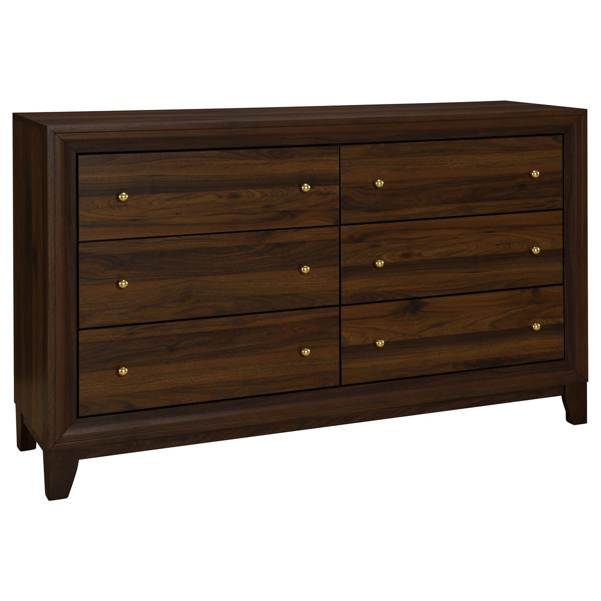 Welsley 6-drawer Dresser Cabinet Walnut - Home Elegance USA