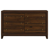 Welsley 6-drawer Dresser Cabinet Walnut - Home Elegance USA