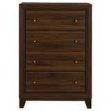 Welsley 4-drawer Chest of Drawers Walnut - Home Elegance USA