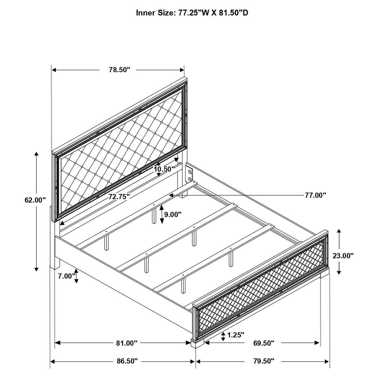 Eastern King Bed 4 Pc Set - Eleanor 4-piece Eastern King Bedroom Set Metallic Mercury