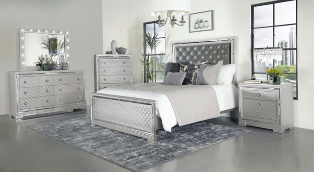 Eastern King Bed 5 Pc Set - Eleanor 5-piece Eastern King Bedroom Set Metallic Mercury