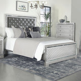 Eastern King Bed - Eleanor Wood Eastern King Panel Bed Metallic Mercury