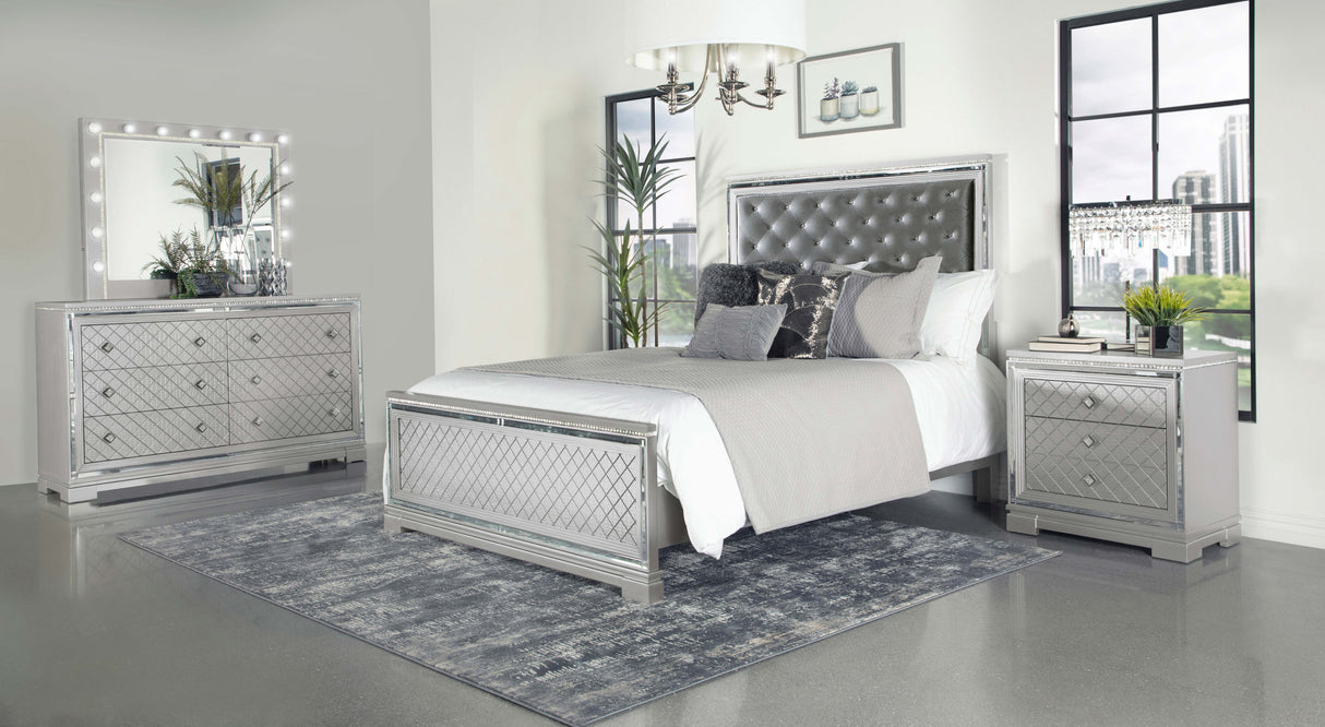 California King Bed 4 Pc Set - Eleanor 4-piece California King Bedroom Set Metallic Mercury