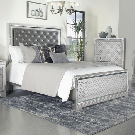 California King Bed  - Eleanor Wood California King Panel Bed Metallic Mercury