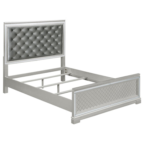 California King Bed  - Eleanor Wood California King Panel Bed Metallic Mercury