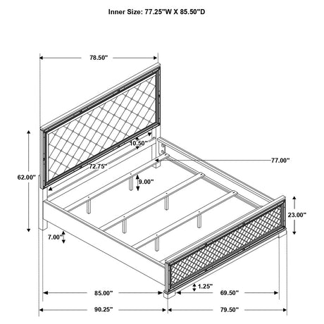 California King Bed  - Eleanor Wood California King Panel Bed Metallic Mercury