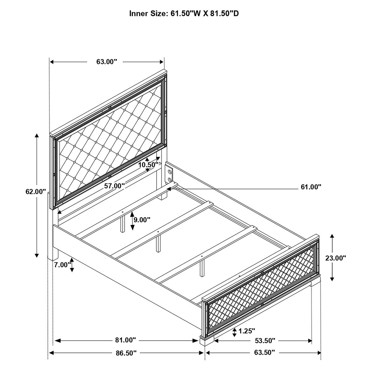 Queen Bed - Eleanor Wood Queen Panel Bed Metallic Mercury