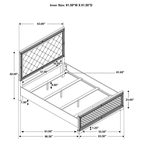 Queen Bed - Eleanor Wood Queen Panel Bed Metallic Mercury