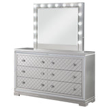 Dresser With Mirror - Eleanor Rectangular 6-drawer Dresser with Mirror Metallic