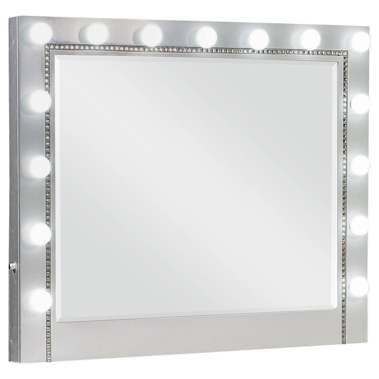 Dresser Mirror - Eleanor Metallic Rectangular Dresser Mirror with Light