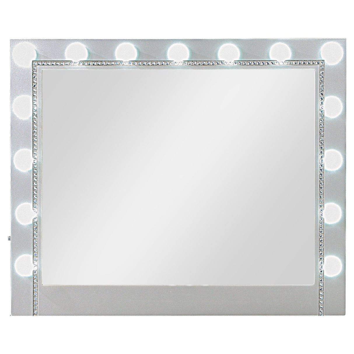 Dresser Mirror - Eleanor Metallic Rectangular Dresser Mirror with Light