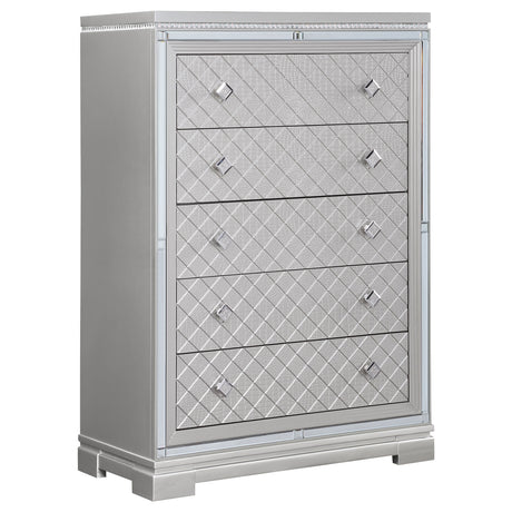 Chest - Eleanor Rectangular 5-drawer Chest Metallic