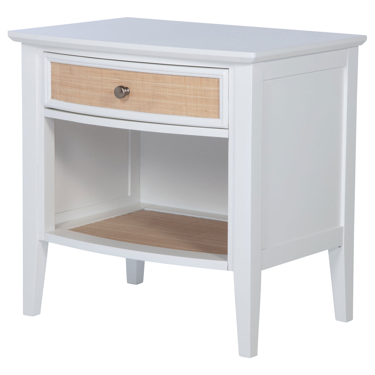 Bexhill 1-drawer Nightstand Bedside Table White - Home Elegance USA