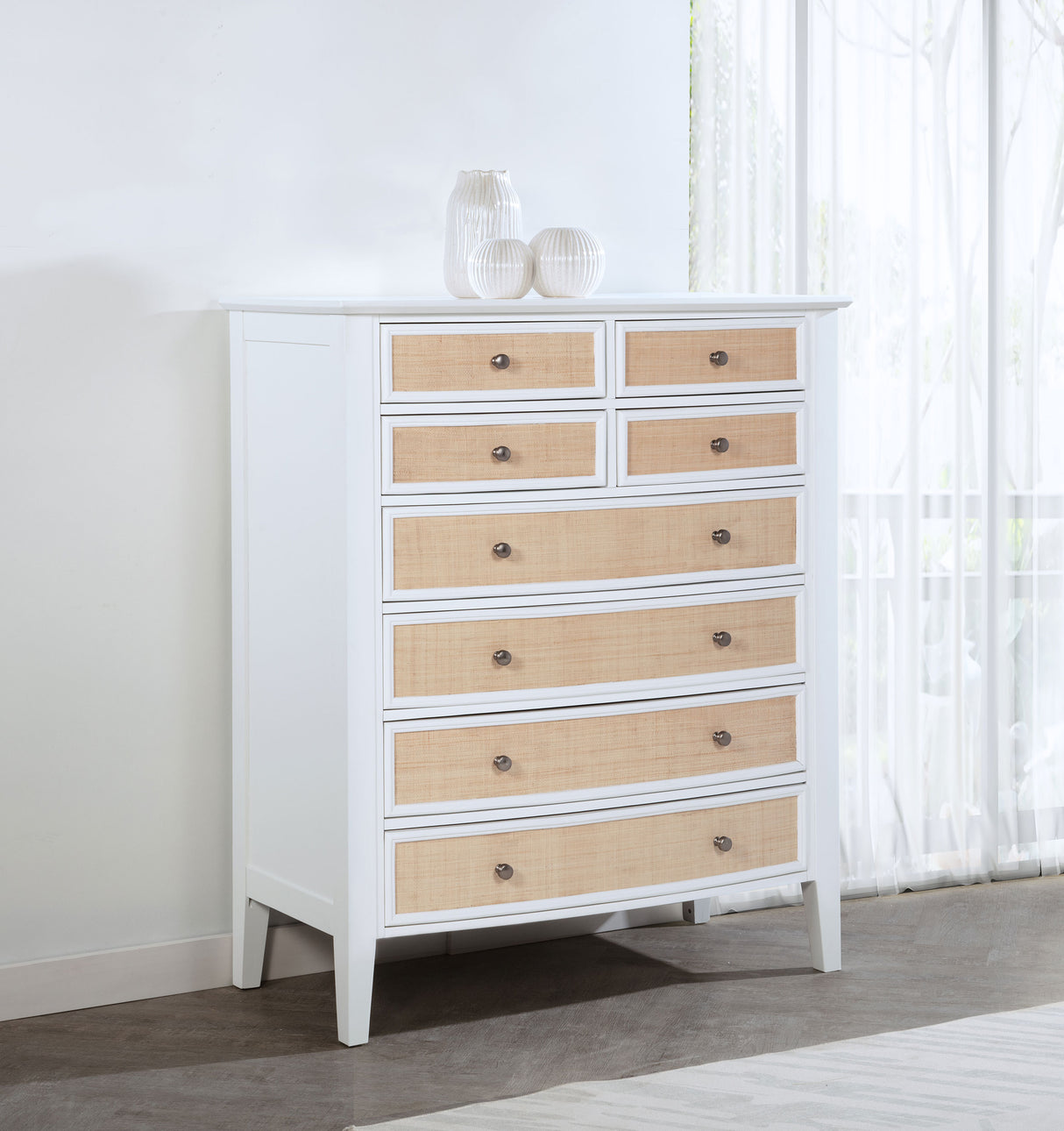 Bexhill 8-drawer Chest of Drawers White - Home Elegance USA