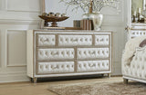 Antonella 7 - drawer Upholstered Dresser Ivory and Camel | Coaster | Home Elegance USA