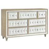 Antonella 7 - drawer Upholstered Dresser Ivory and Camel | Coaster | Home Elegance USA