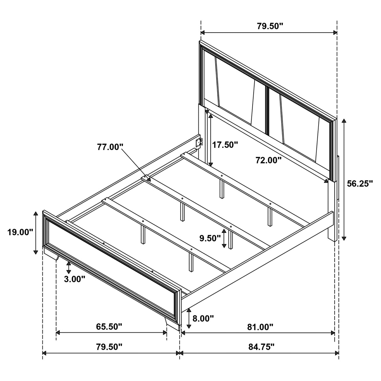 Eastern King Bed 4 Pc Set - Janine 4-piece Eastern King Bedroom Set Grey