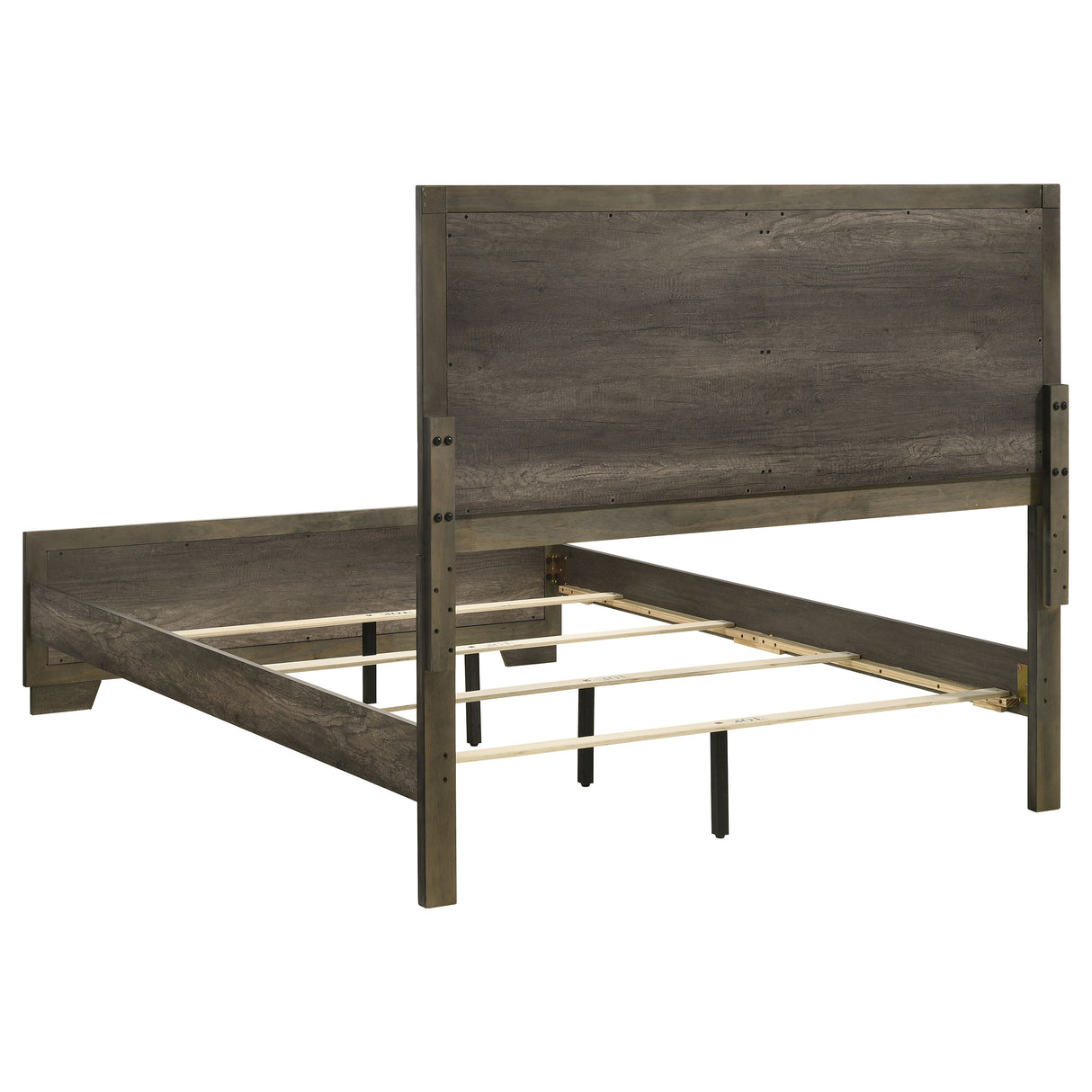 Eastern King Bed - Janine Wood Eastern King Panel Bed Grey