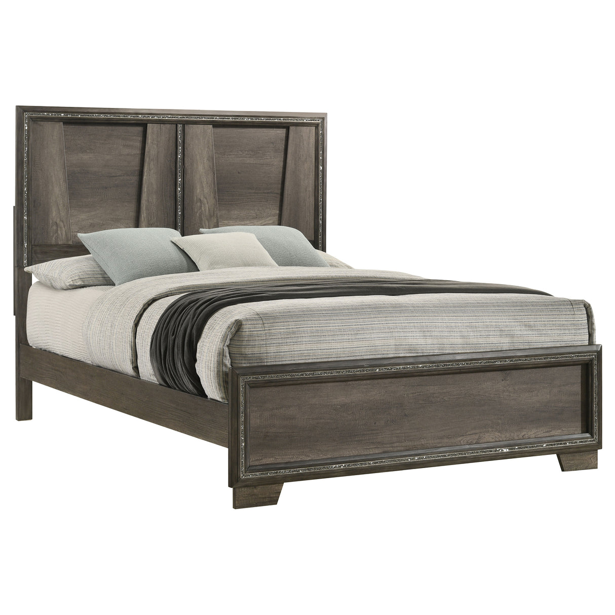 Queen Bed - Janine Wood Queen Panel Bed Grey