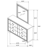 Dresser With Mirror - Janine 6-drawer Dresser with Mirror Grey