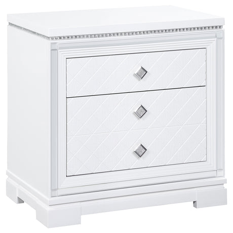 Nightstand - Eleanor Rectangular 2-drawer Nightstand White