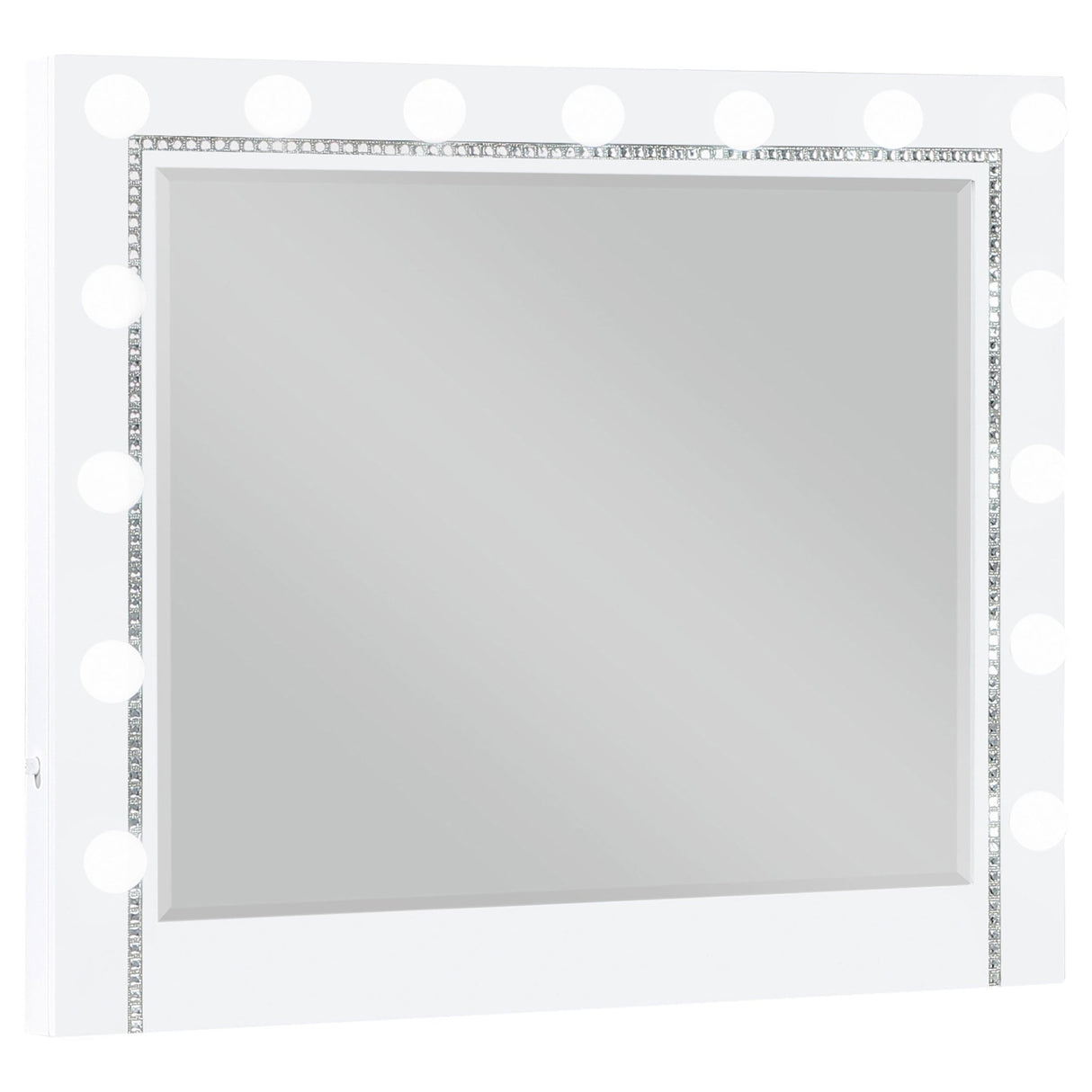 Dresser Mirror - Eleanor White Rectangular Dresser Mirror with Light