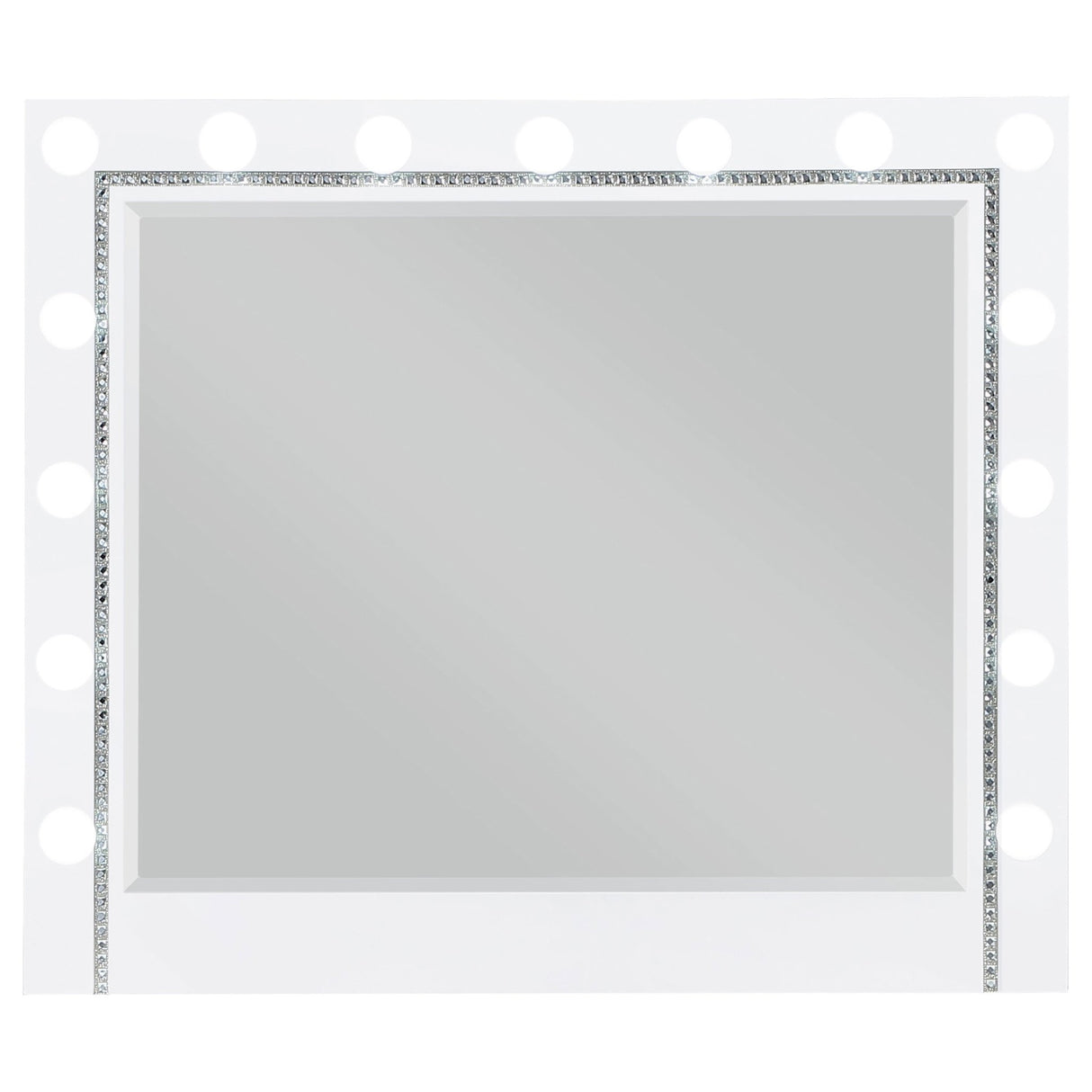 Dresser Mirror - Eleanor White Rectangular Dresser Mirror with Light