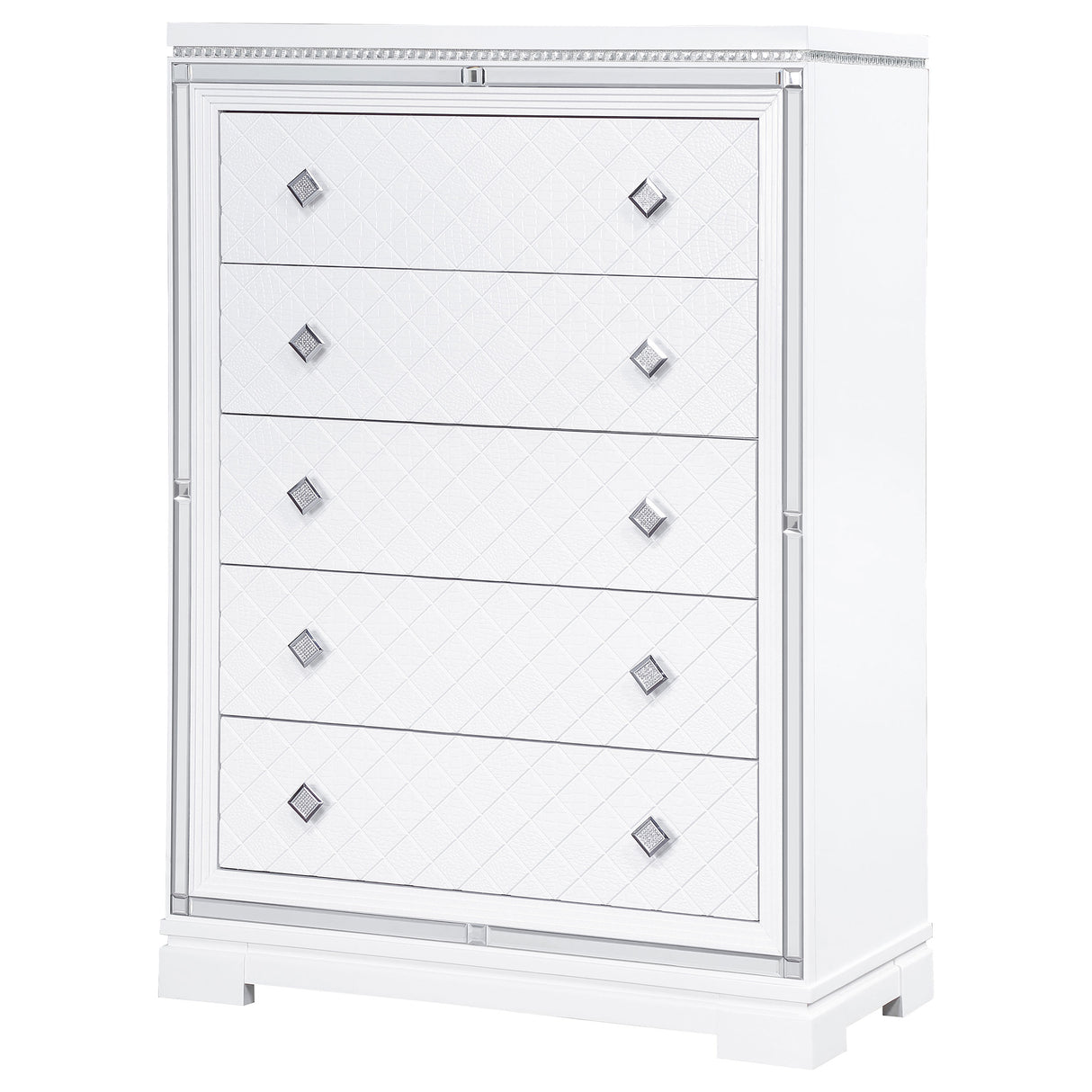 Chest - Eleanor Rectangular 5-drawer Chest White