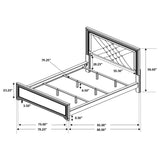 California King Bed - Penelope Wood California King LED Panel Bed Midnight Star | Coaster - 223571KW - Home Elegance USA - 6